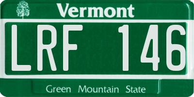 VT license plate LRF146