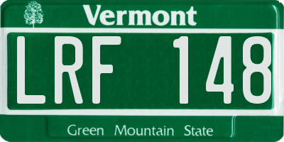 VT license plate LRF148
