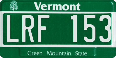 VT license plate LRF153