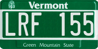 VT license plate LRF155
