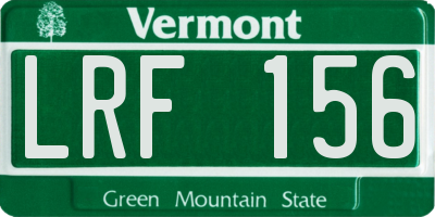 VT license plate LRF156
