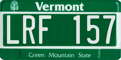 VT license plate LRF157