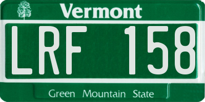 VT license plate LRF158