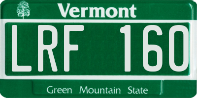 VT license plate LRF160