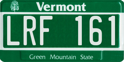 VT license plate LRF161
