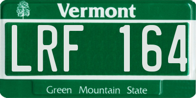 VT license plate LRF164