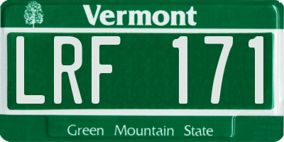 VT license plate LRF171