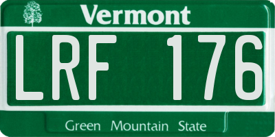 VT license plate LRF176