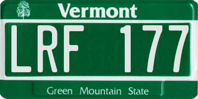 VT license plate LRF177