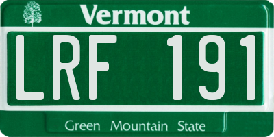 VT license plate LRF191