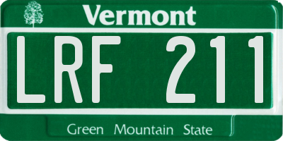 VT license plate LRF211