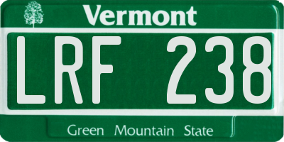 VT license plate LRF238