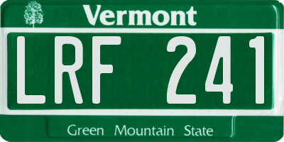 VT license plate LRF241