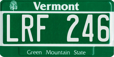 VT license plate LRF246