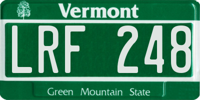 VT license plate LRF248