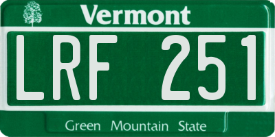 VT license plate LRF251