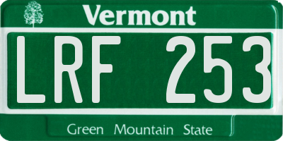 VT license plate LRF253