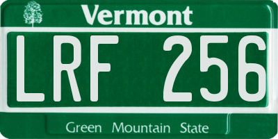 VT license plate LRF256