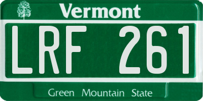 VT license plate LRF261