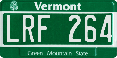 VT license plate LRF264