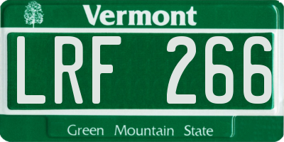 VT license plate LRF266