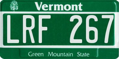 VT license plate LRF267