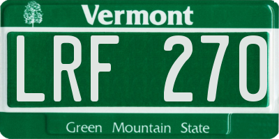 VT license plate LRF270