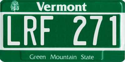 VT license plate LRF271