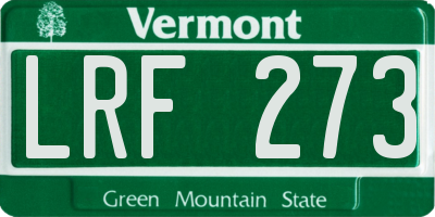 VT license plate LRF273
