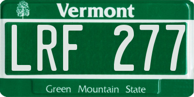 VT license plate LRF277