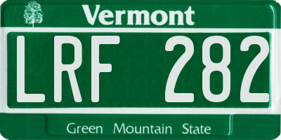 VT license plate LRF282