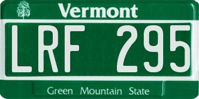 VT license plate LRF295