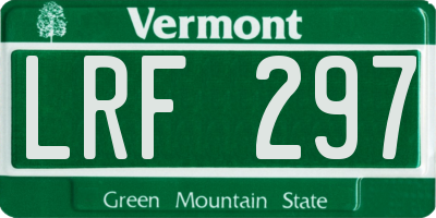 VT license plate LRF297