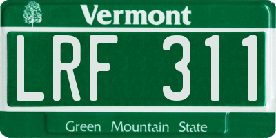 VT license plate LRF311