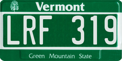 VT license plate LRF319