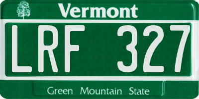 VT license plate LRF327