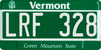 VT license plate LRF328