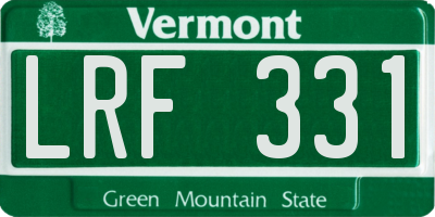 VT license plate LRF331