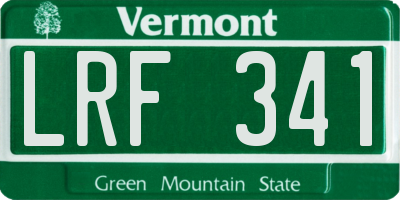 VT license plate LRF341