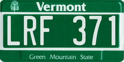 VT license plate LRF371