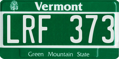 VT license plate LRF373
