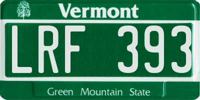 VT license plate LRF393