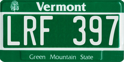 VT license plate LRF397