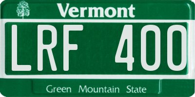 VT license plate LRF400