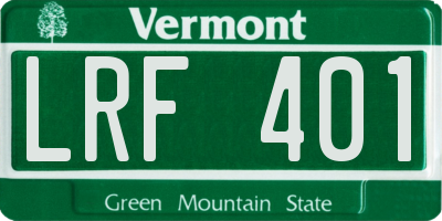 VT license plate LRF401
