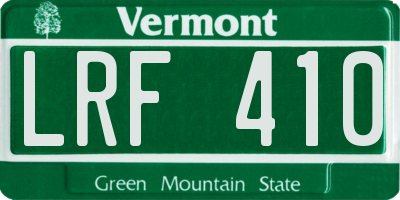 VT license plate LRF410