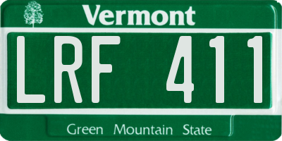 VT license plate LRF411