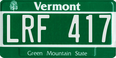 VT license plate LRF417