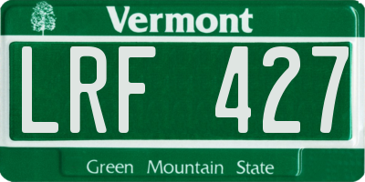 VT license plate LRF427