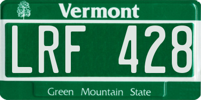 VT license plate LRF428